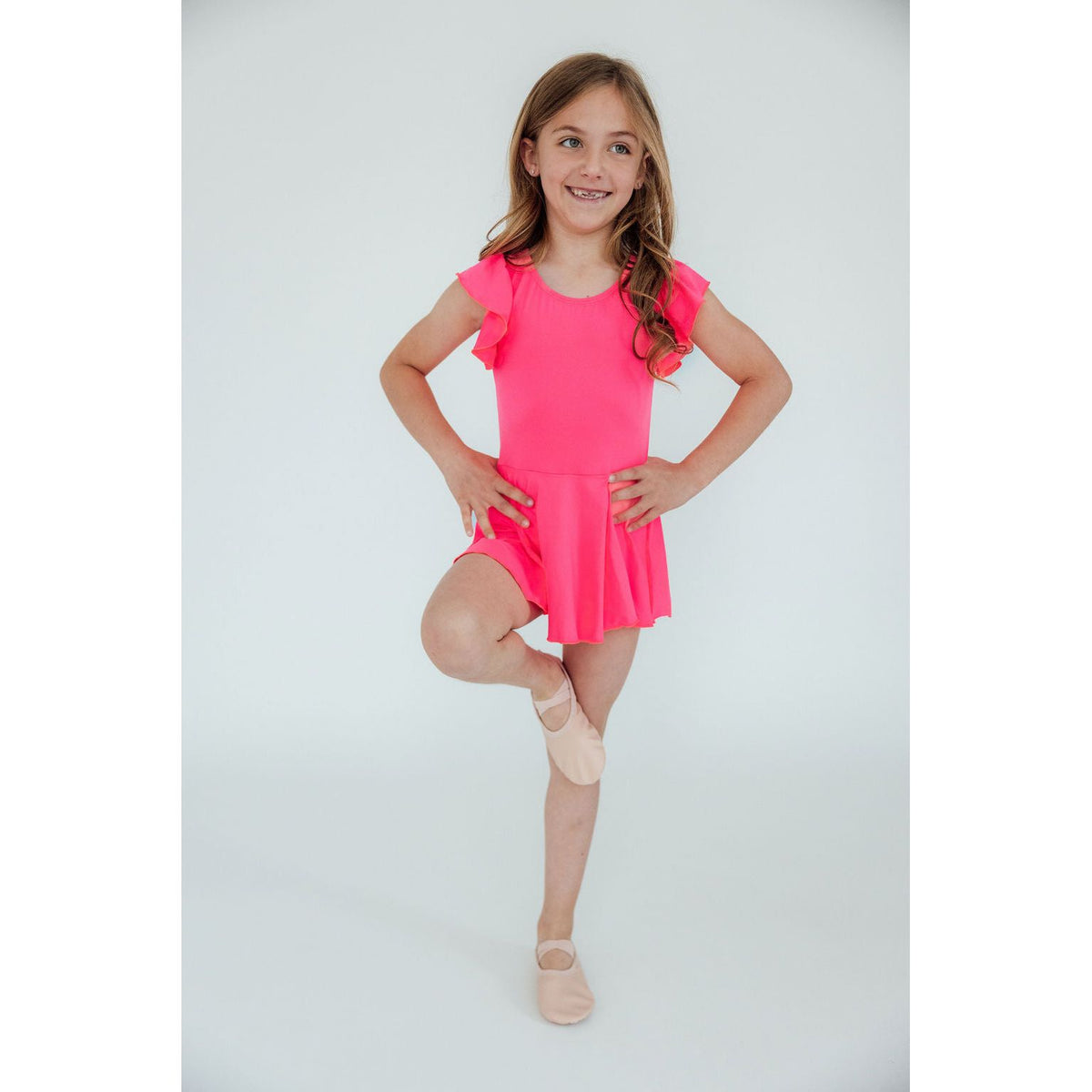 Neon Pink S/S Twirl Leotard
