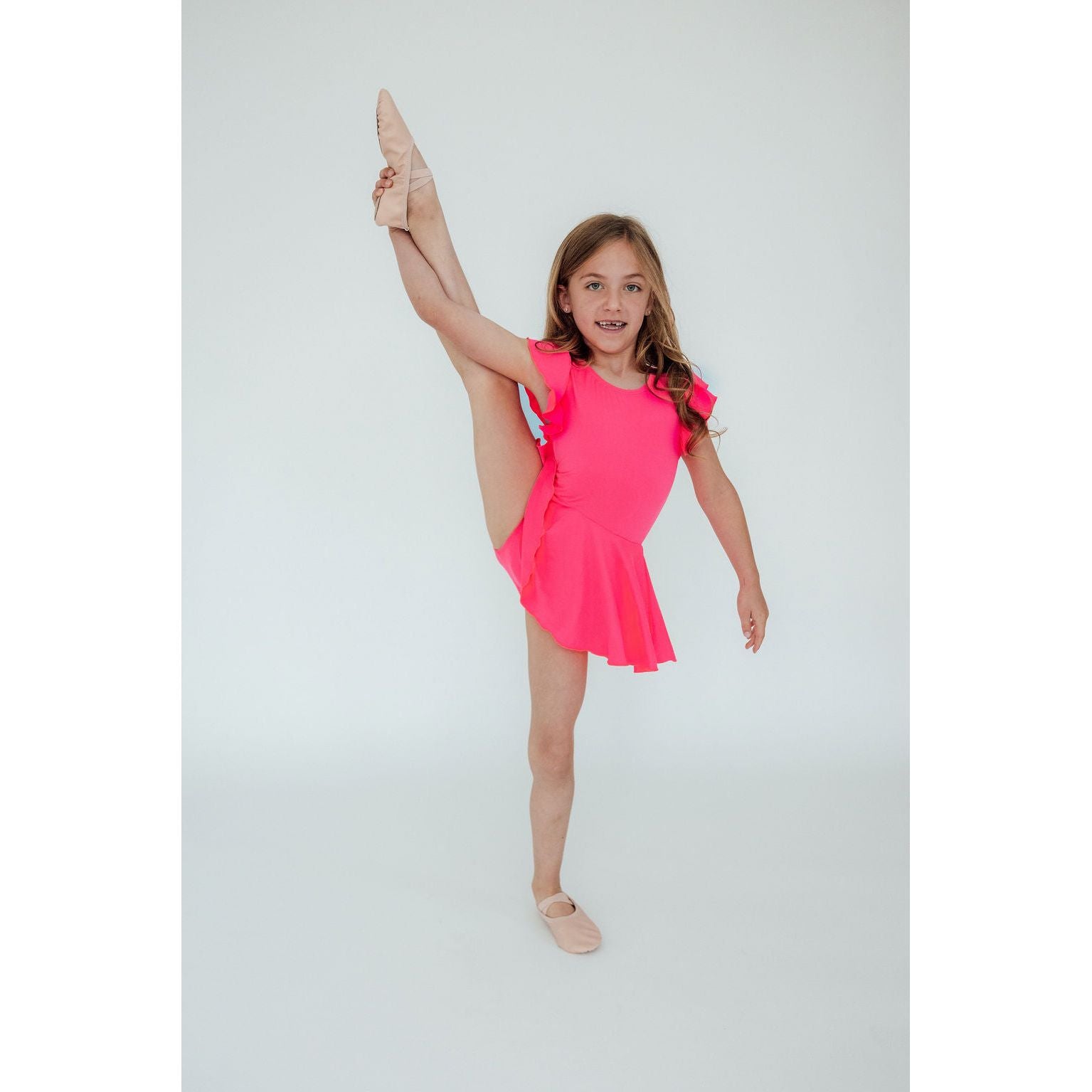 Neon Pink S/S Twirl Leotard