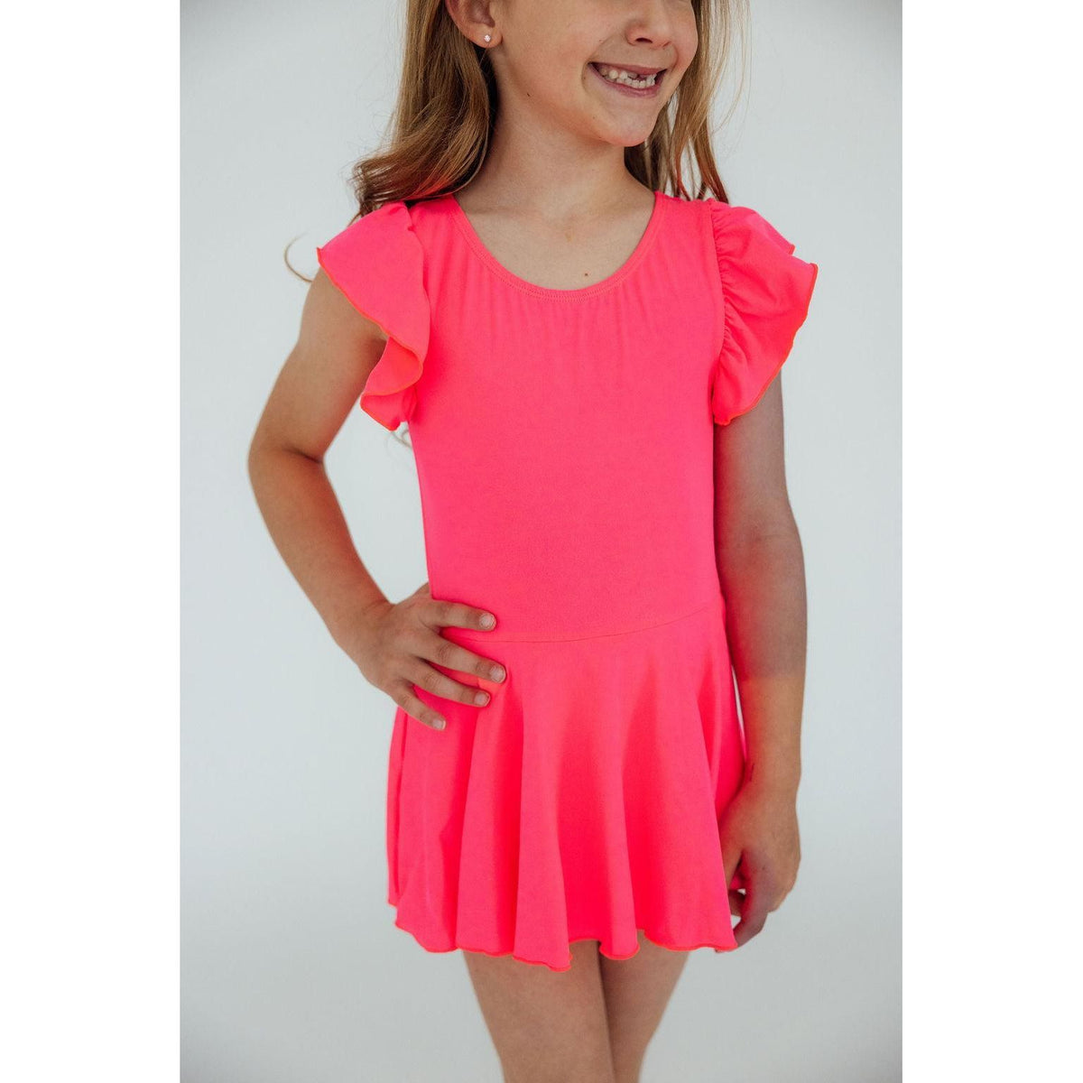 Neon Pink S/S Twirl Leotard