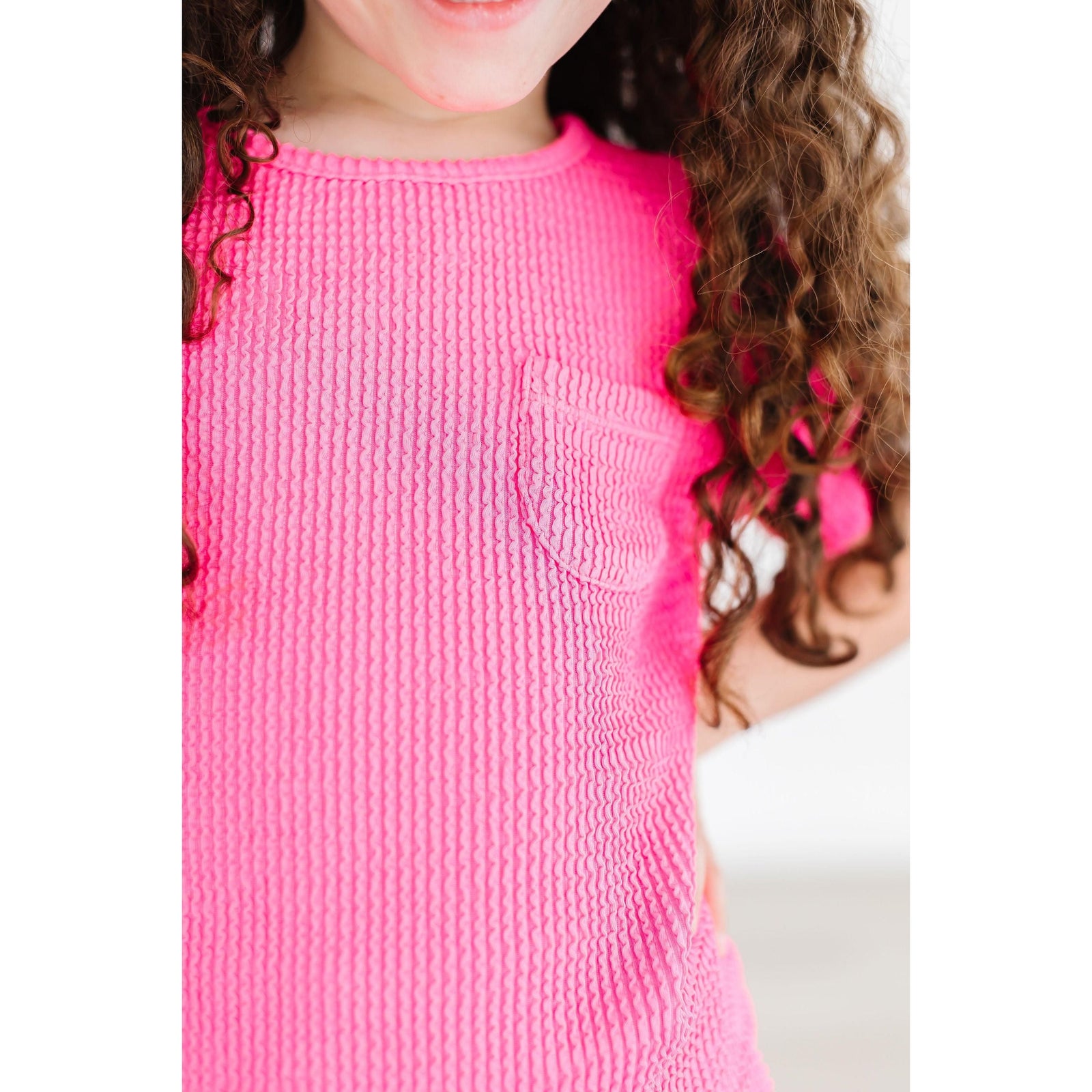 Neon Pink Scrunchy Pocket Tee