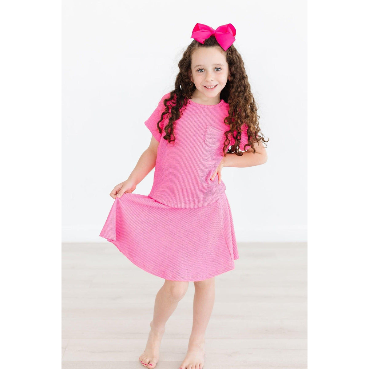 Neon Pink Scrunchy Twirl Skort
