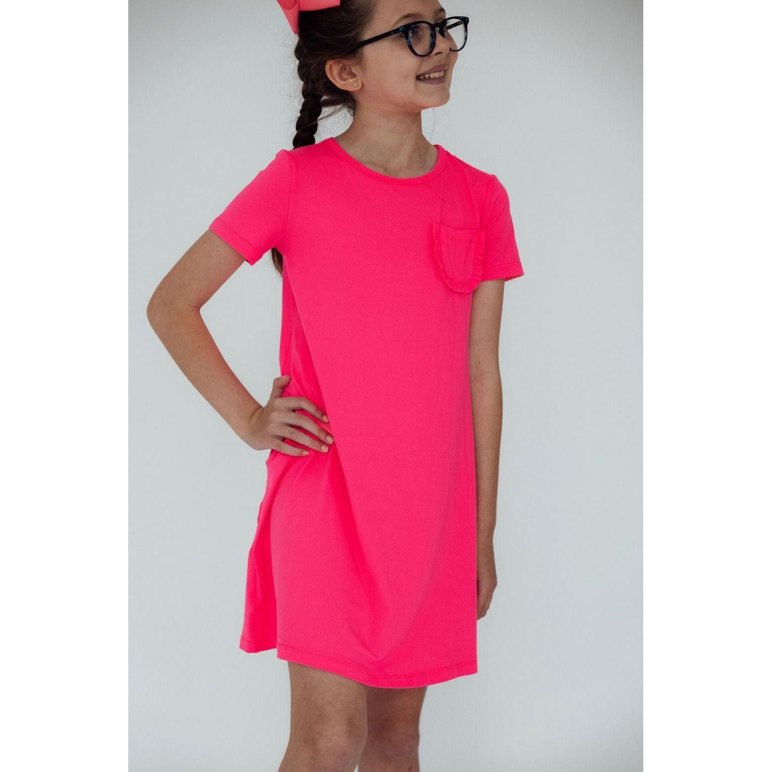 Neon Pink T-Shirt Dress