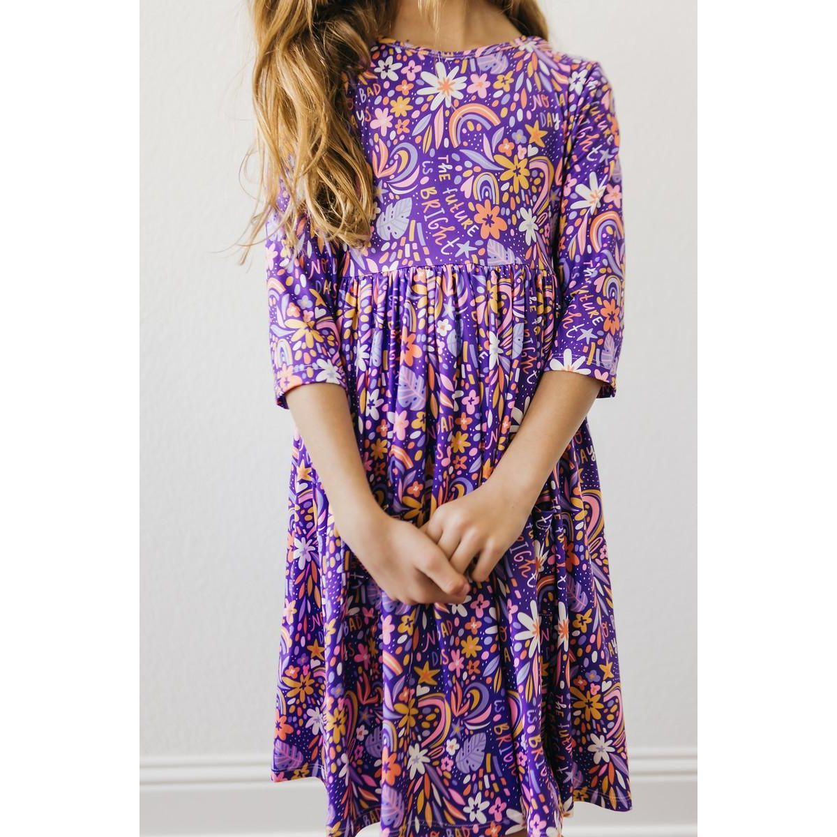 No Bad Days 3/4 Sleeve Pocket Twirl Dress