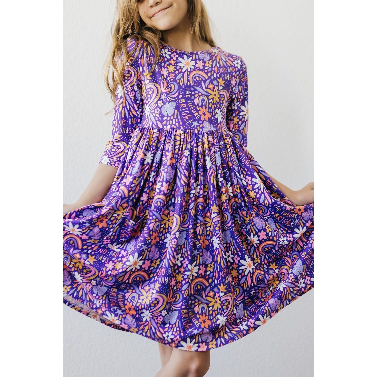 No Bad Days 3/4 Sleeve Pocket Twirl Dress