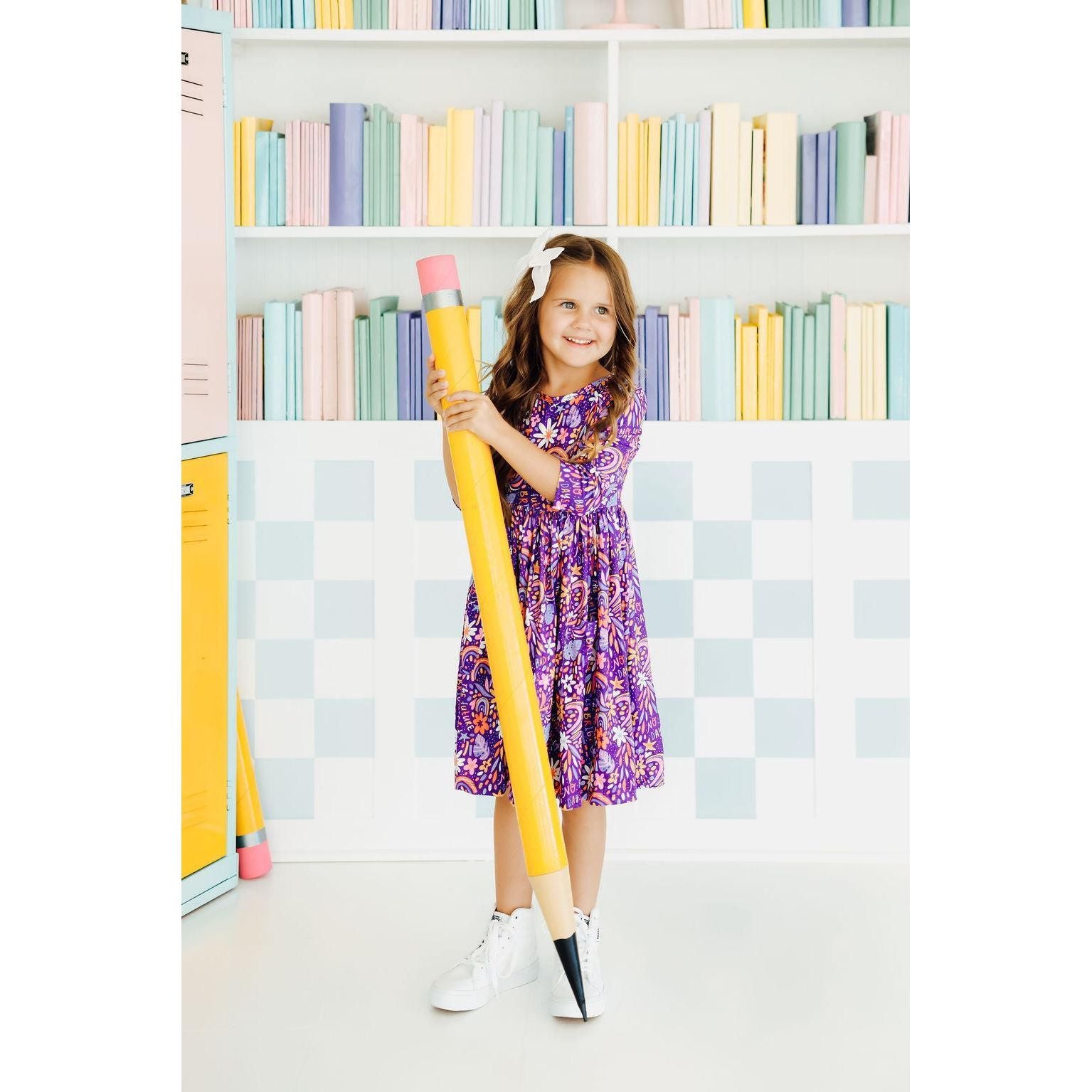 No Bad Days 3/4 Sleeve Pocket Twirl Dress