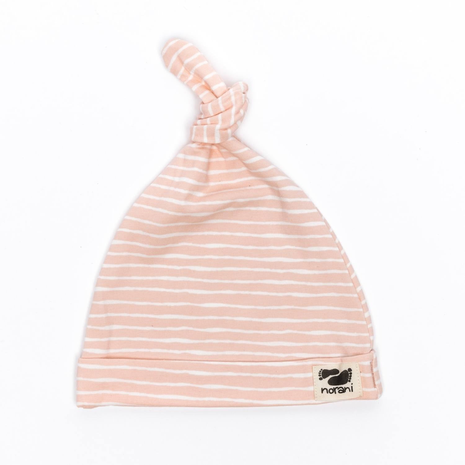 Organic Baby Beanie - Pink Stripes