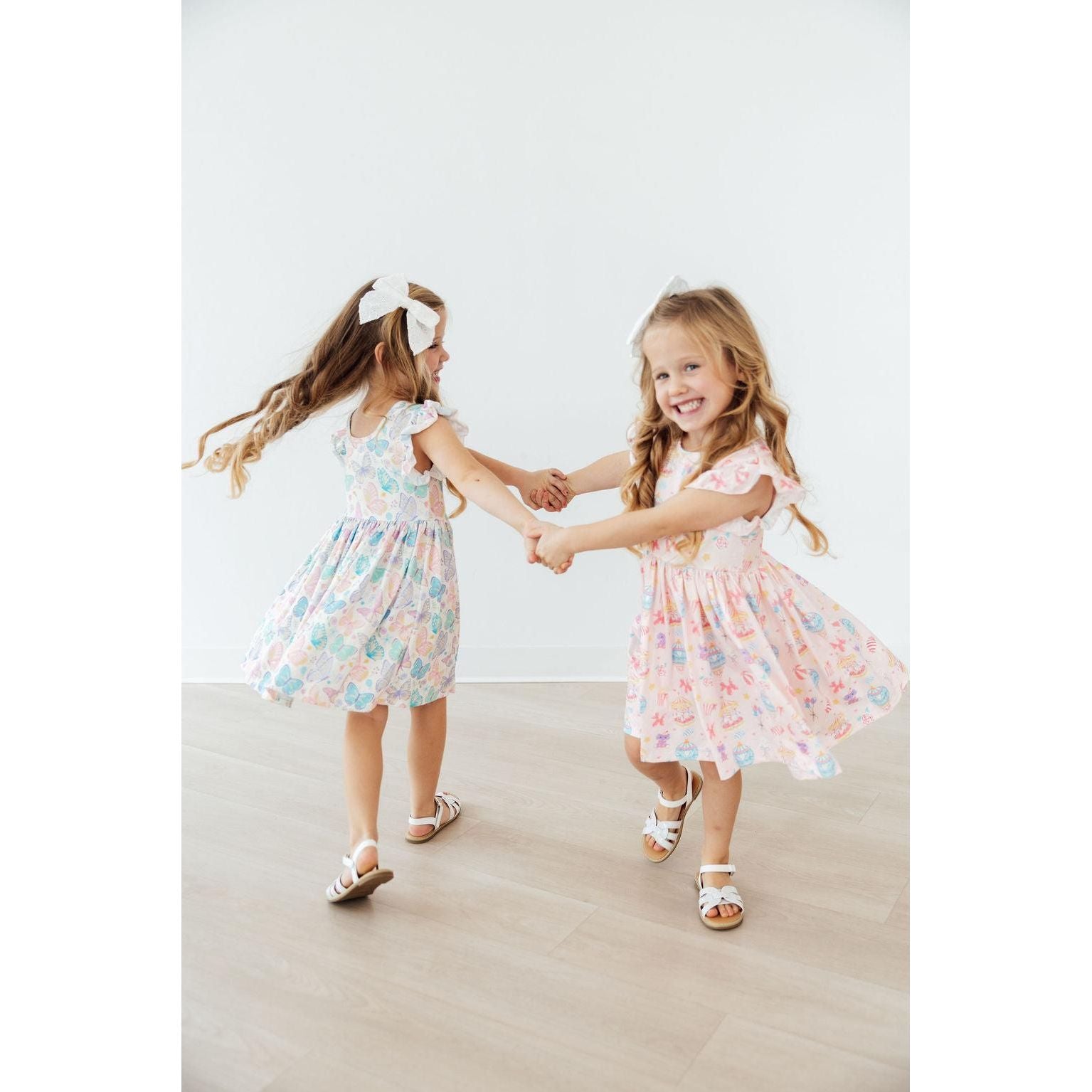 Off to the Circus Flutter Sleeve Twirl Dress