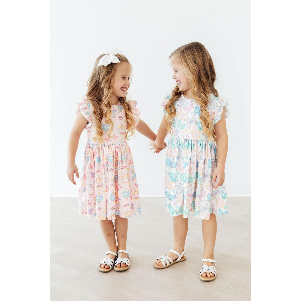 Off to the Circus Flutter Sleeve Twirl Dress