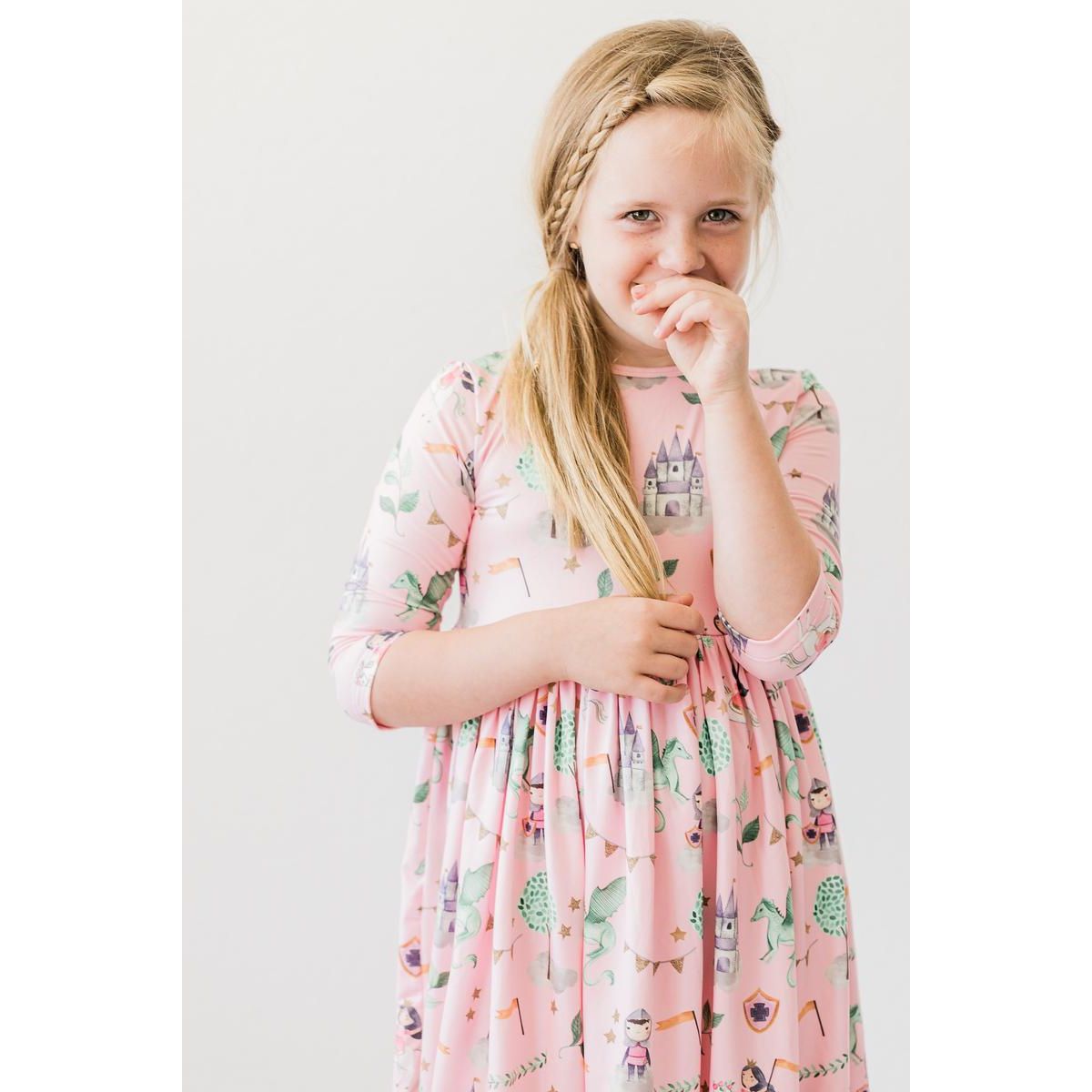 Once Upon a Time 3/4 Sleeve Pocket Twirl Dress