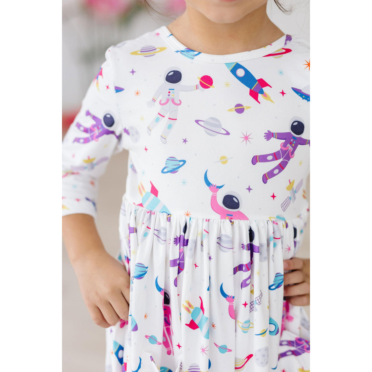 Out of this World 3/4 Sleeve Pocket Twirl Dress