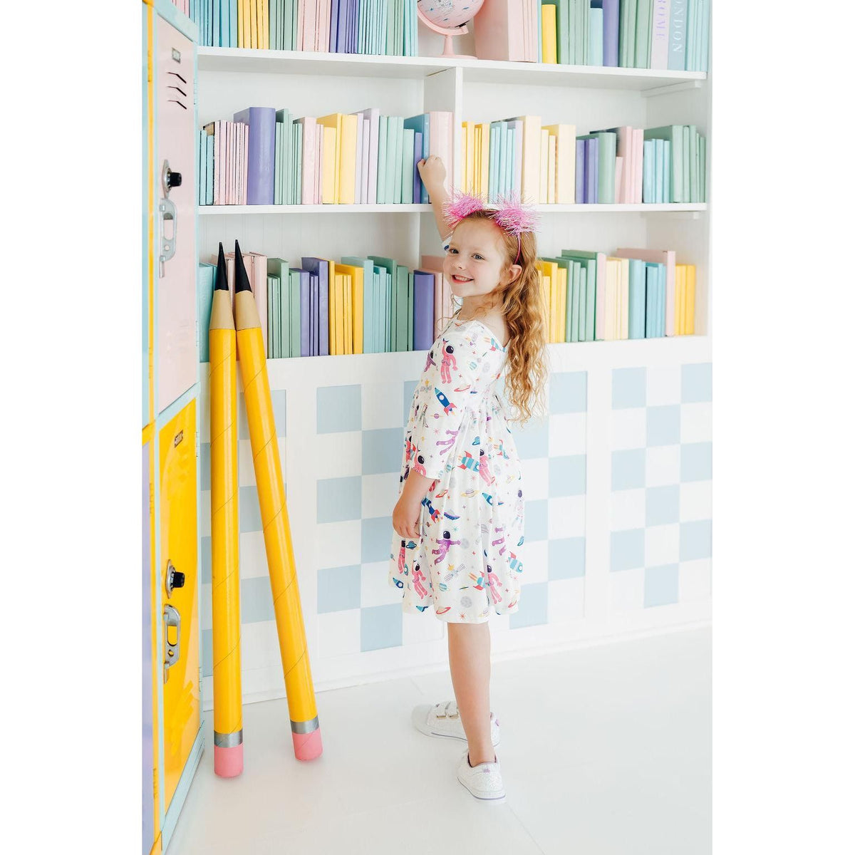 Out of this World 3/4 Sleeve Pocket Twirl Dress