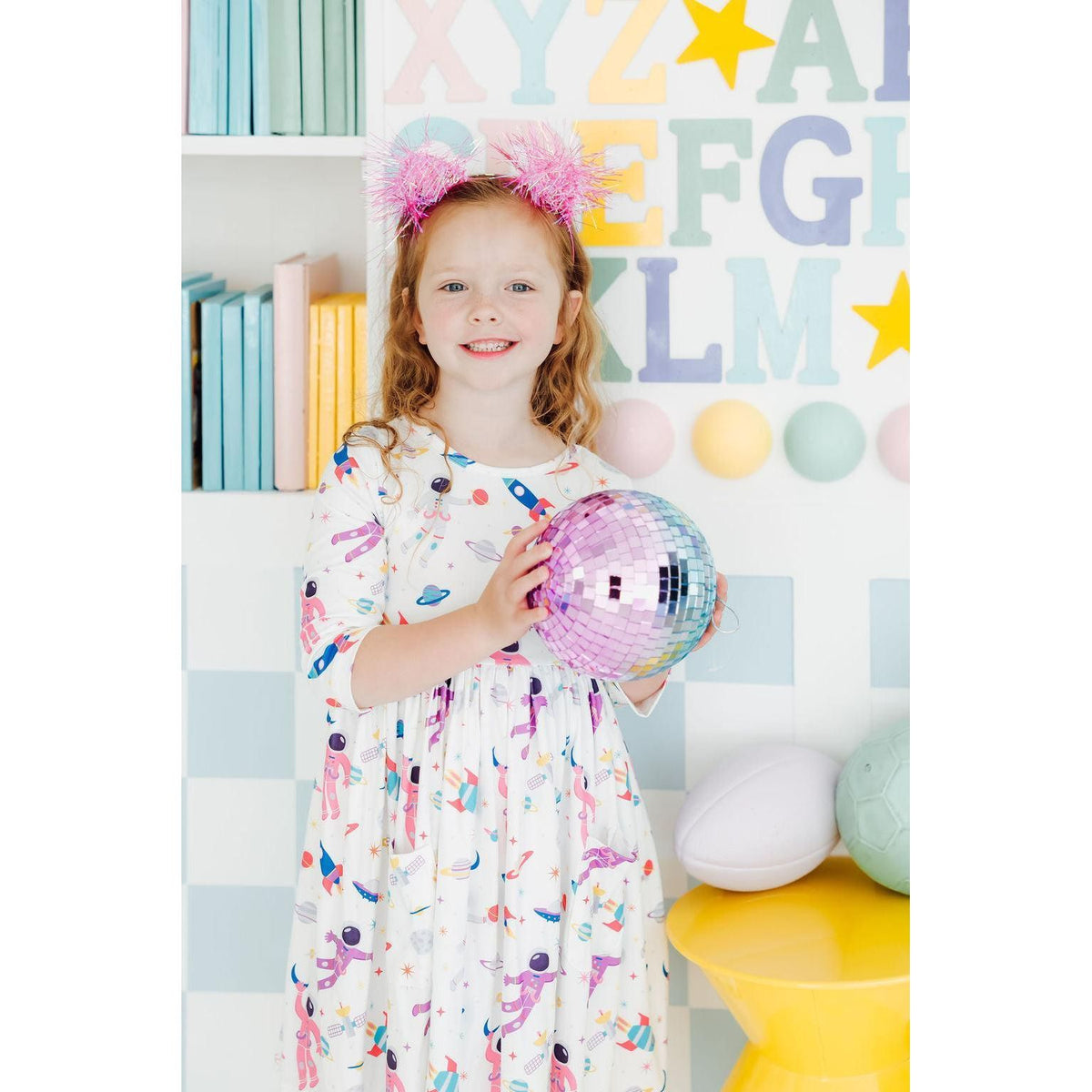 Out of this World 3/4 Sleeve Pocket Twirl Dress