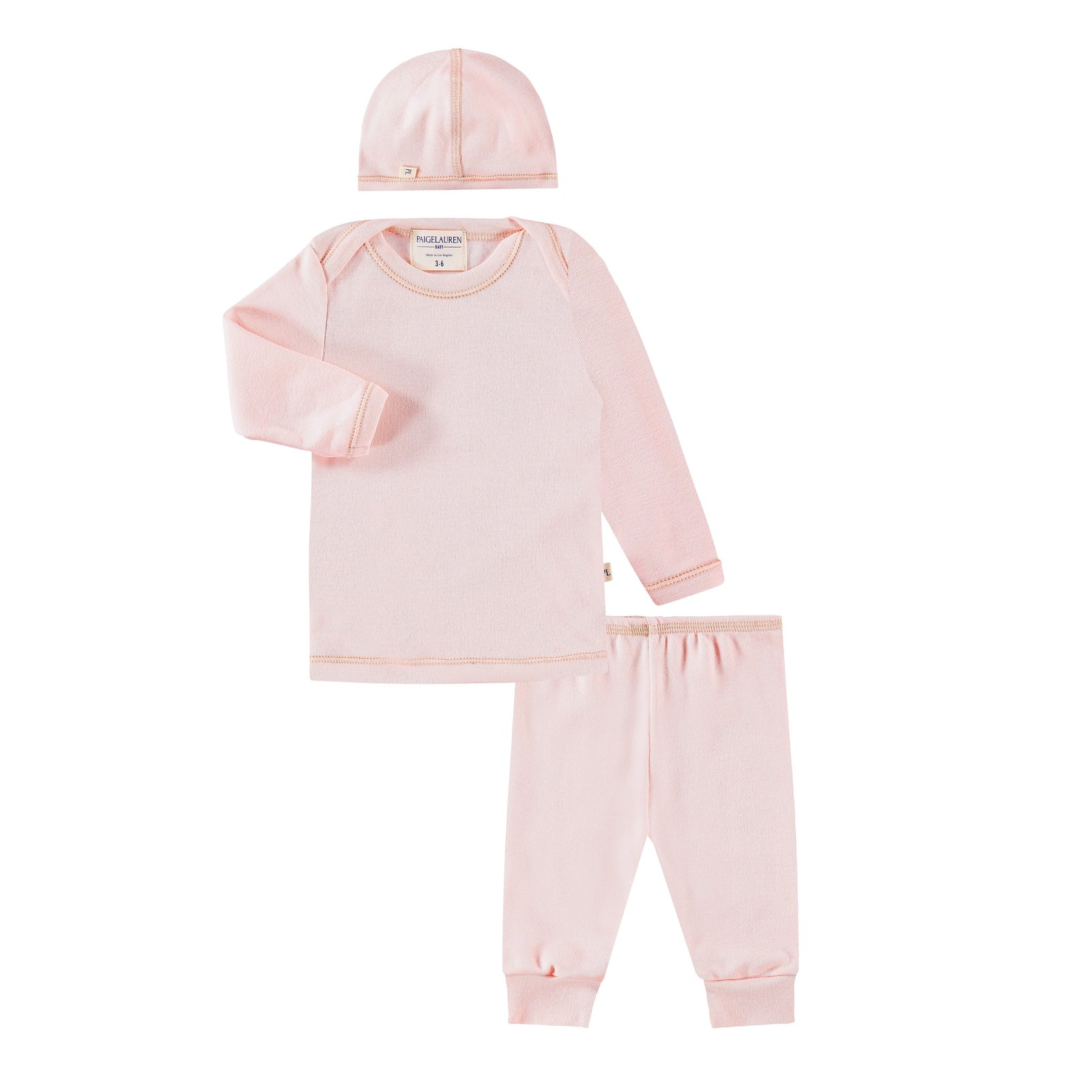 Rib Beanie, Lap Tee and Legging Set