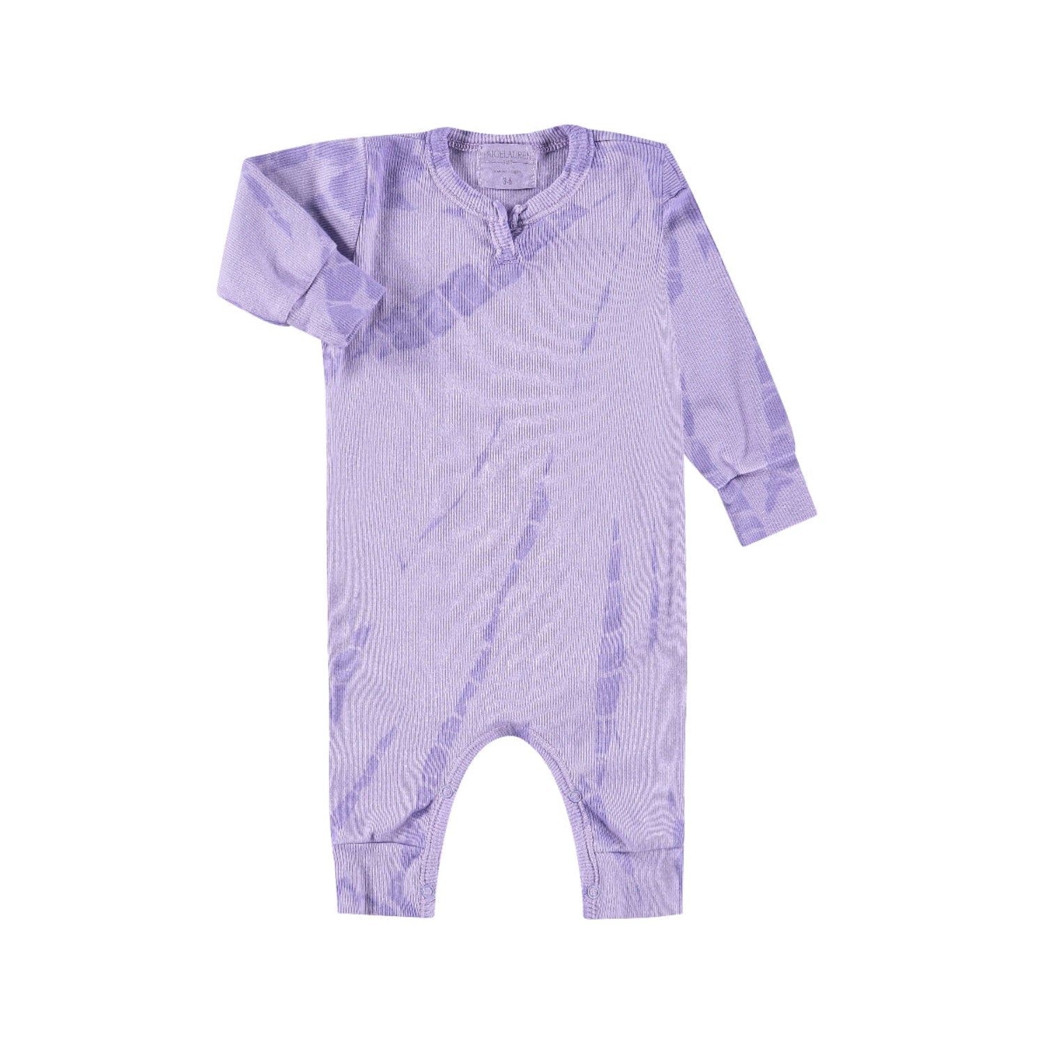 Ribbed Tie Dye Henley Romper