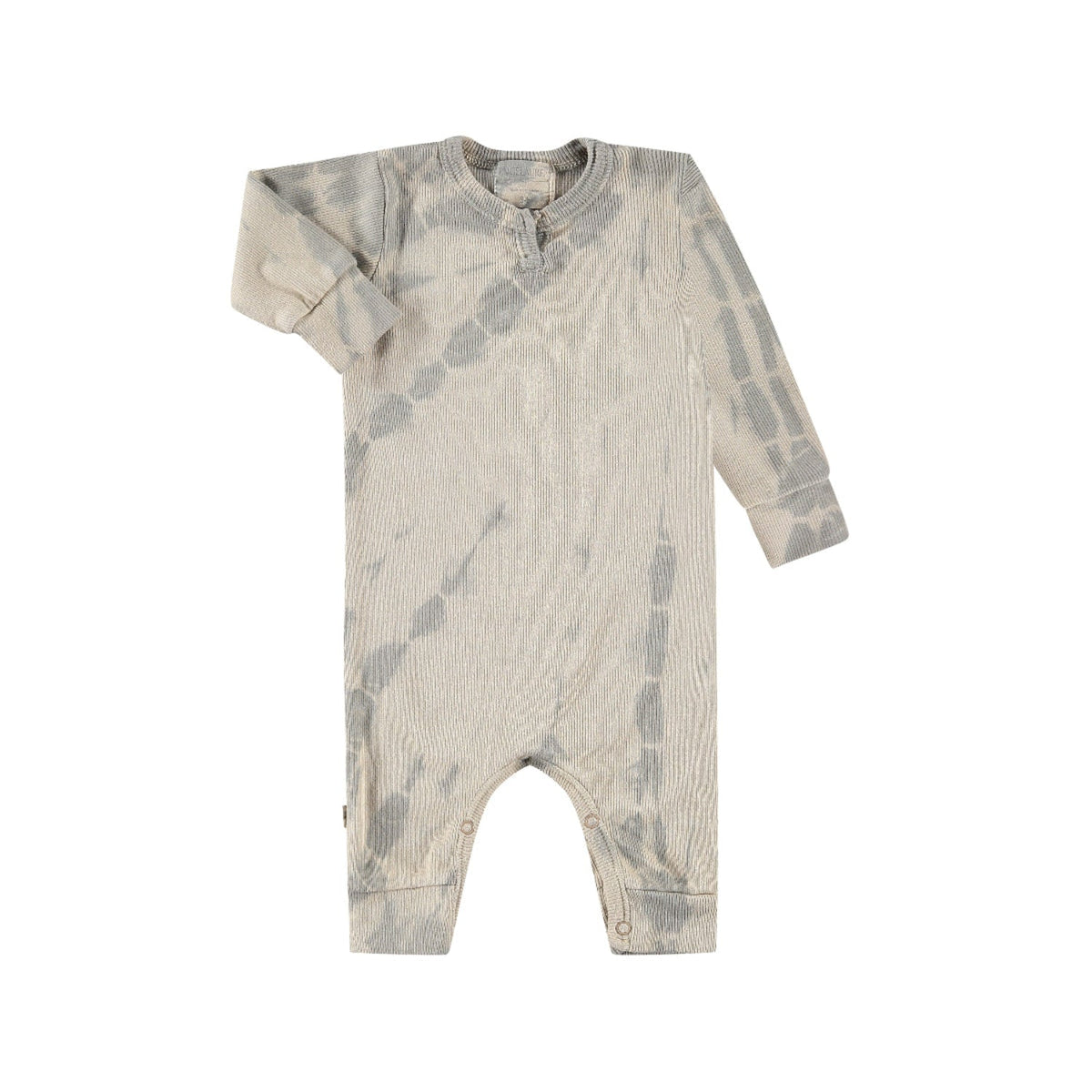Ribbed Tie Dye Henley Romper