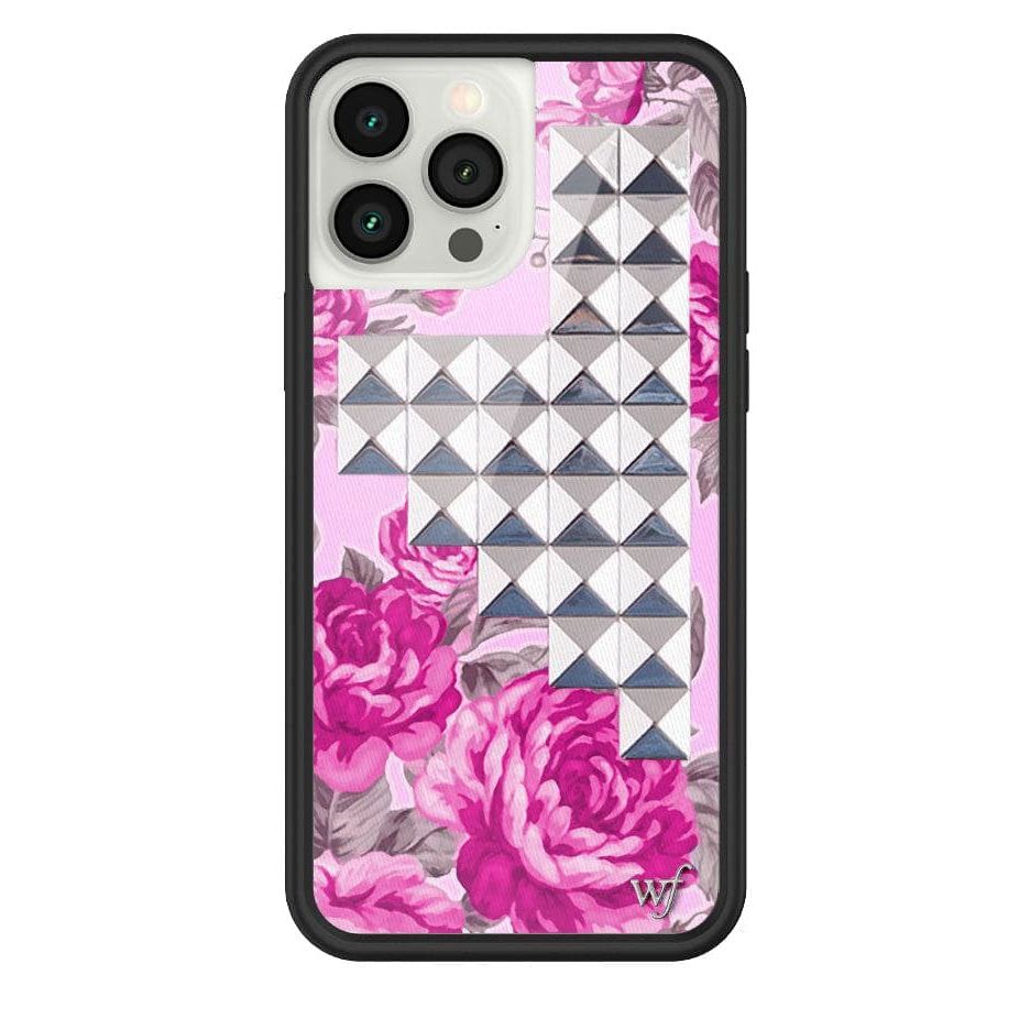 Pink Floral Stud iPhone Case