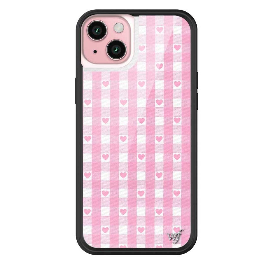 Gingham Hearts | Pink iPhone Case