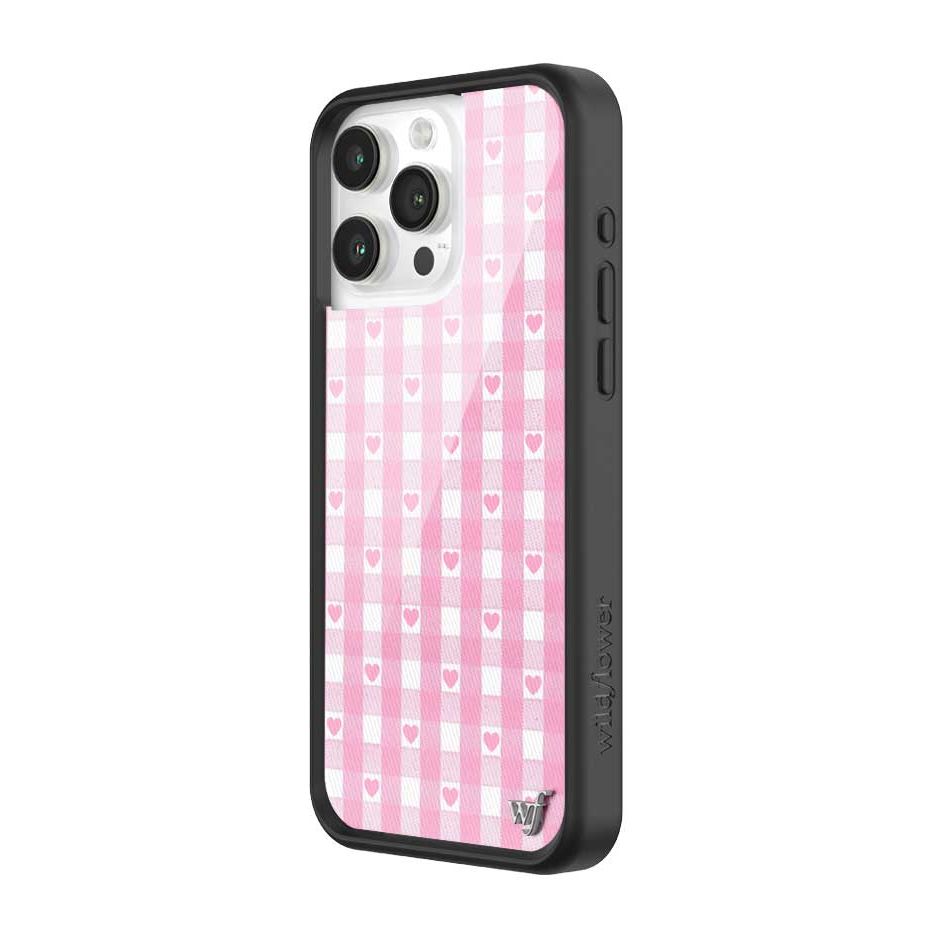 Gingham Hearts | Pink iPhone Case