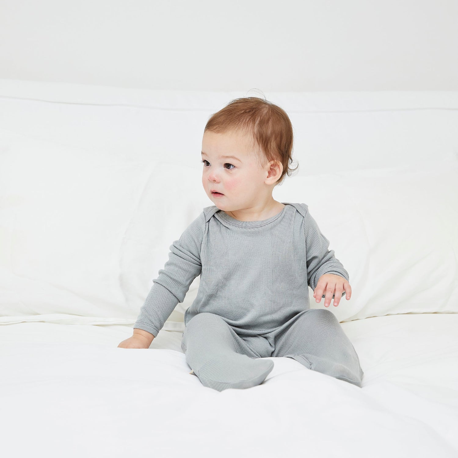 Variegated Rib Lap Tee Footie Pajama