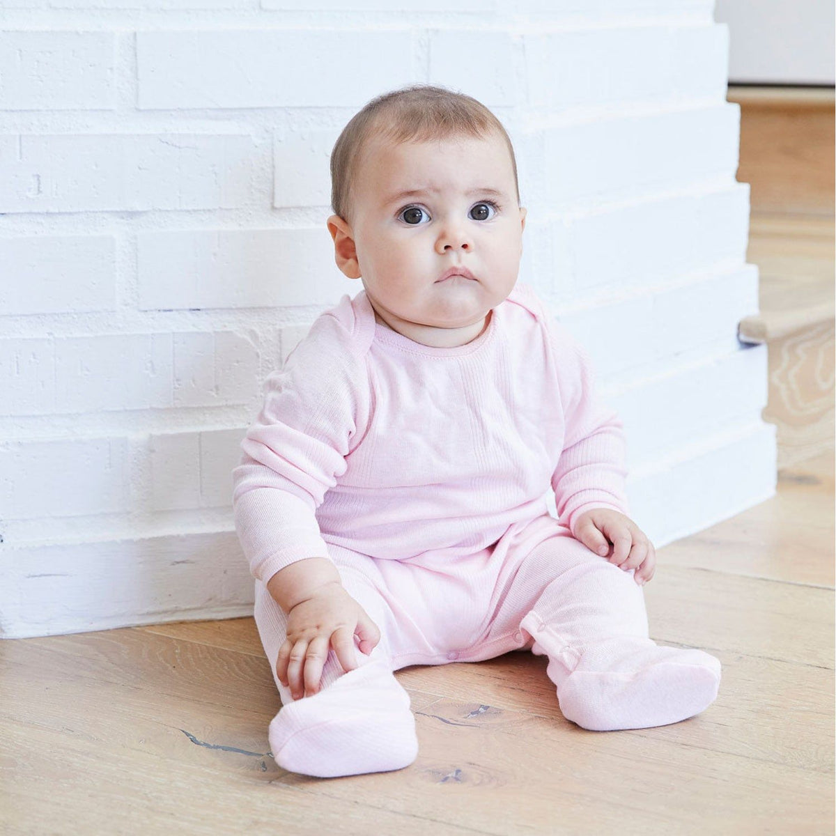 Variegated Rib Lap Tee Footie Pajama