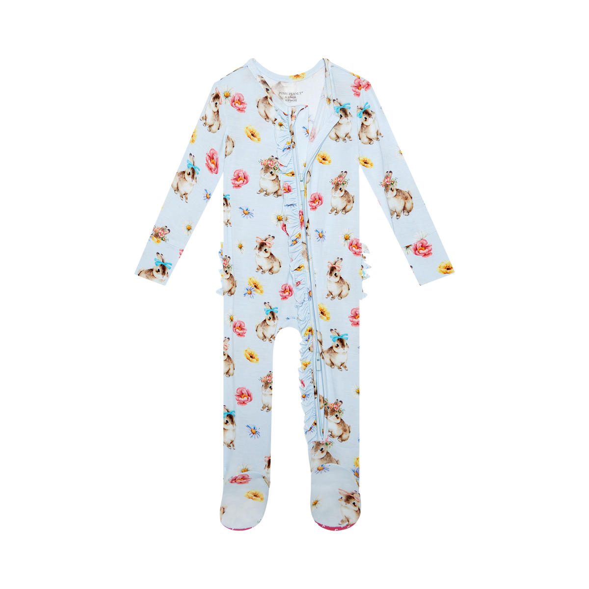 tinsley jane | footie ruffled zippered one piece