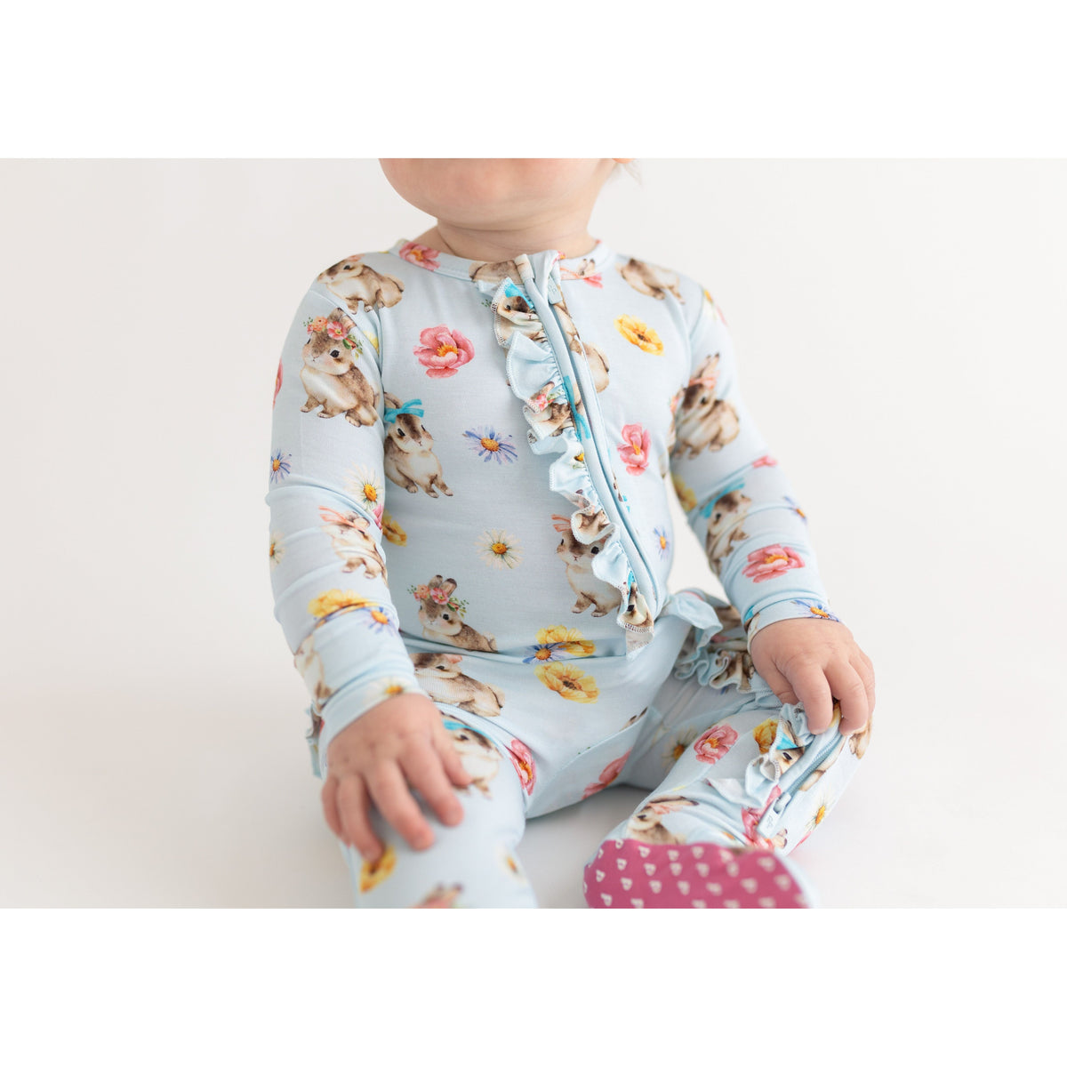 tinsley jane | footie ruffled zippered one piece