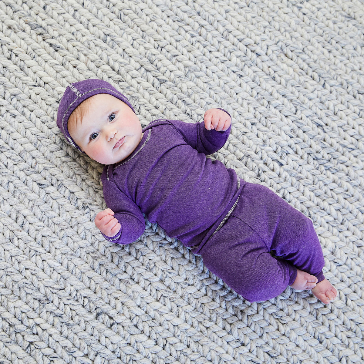 Rib Beanie, Lap Tee and Legging Set