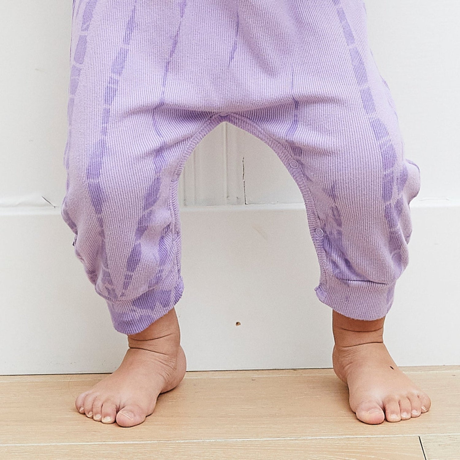 Ribbed Tie Dye Henley Romper