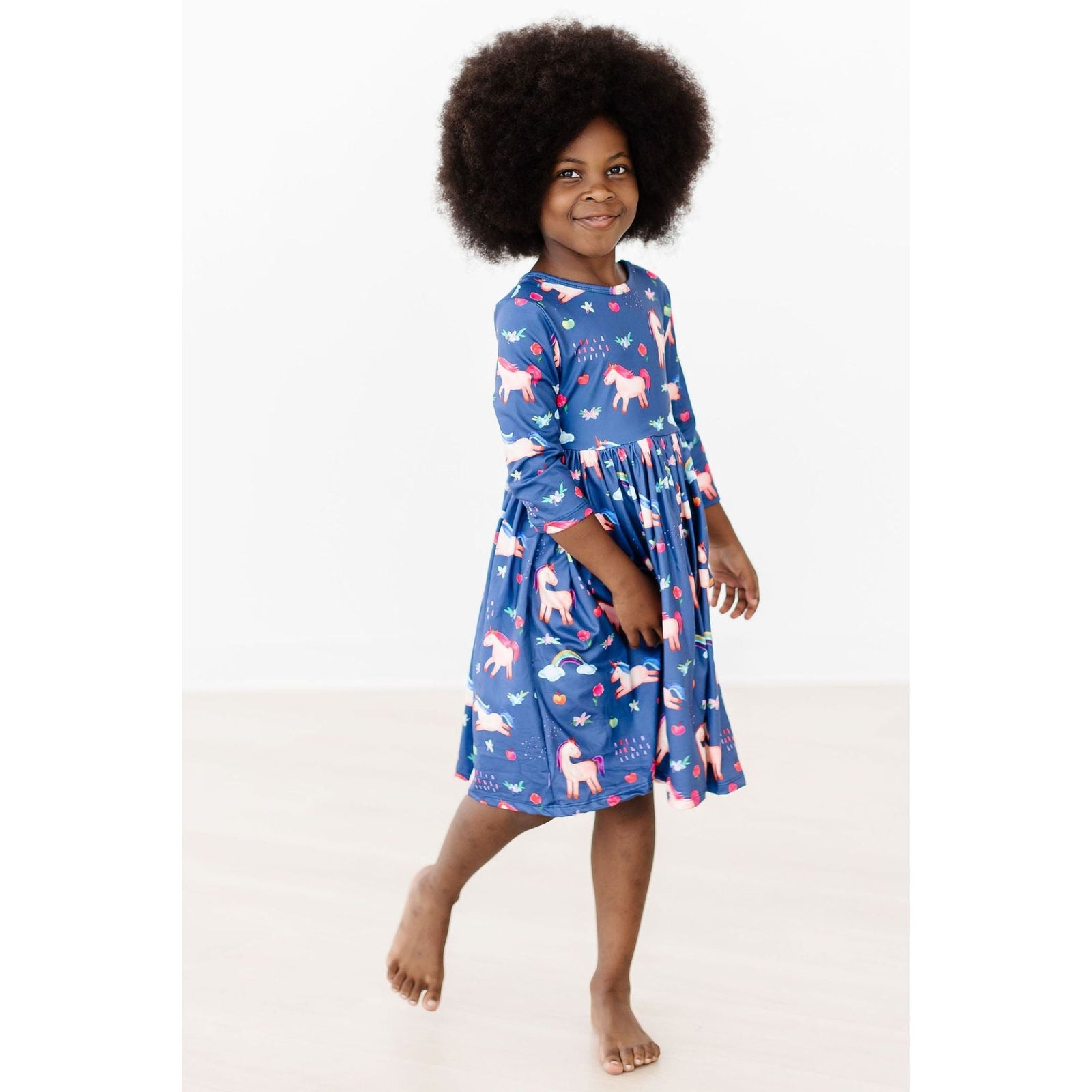 Painted Skies 3/4 Sleeve Pocket Twirl Dress