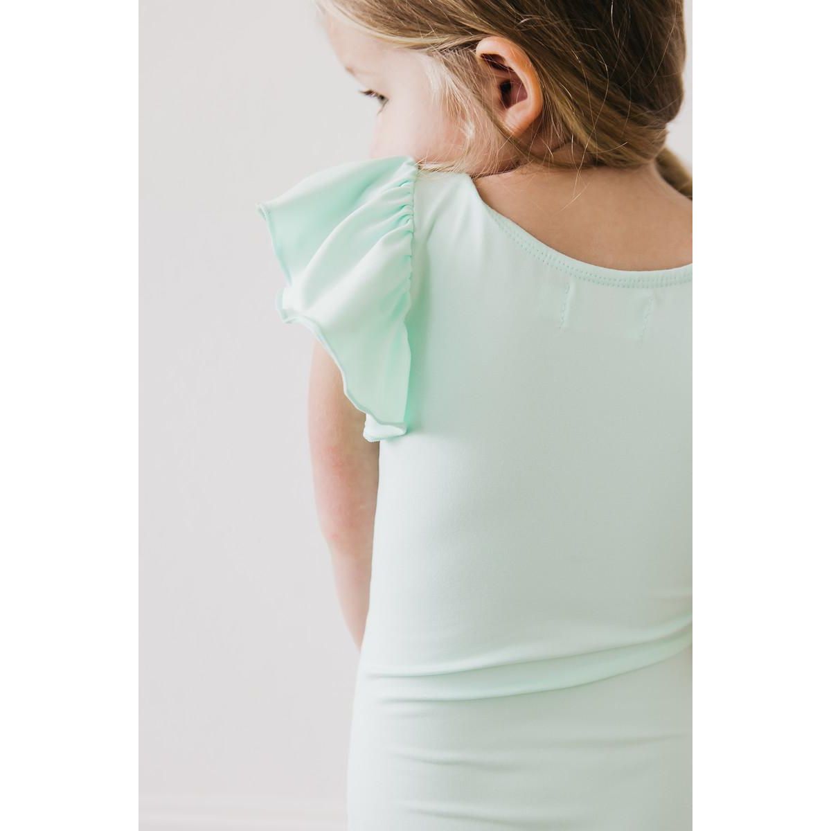Pastel Green S/S Flutter Sleeve Leotard