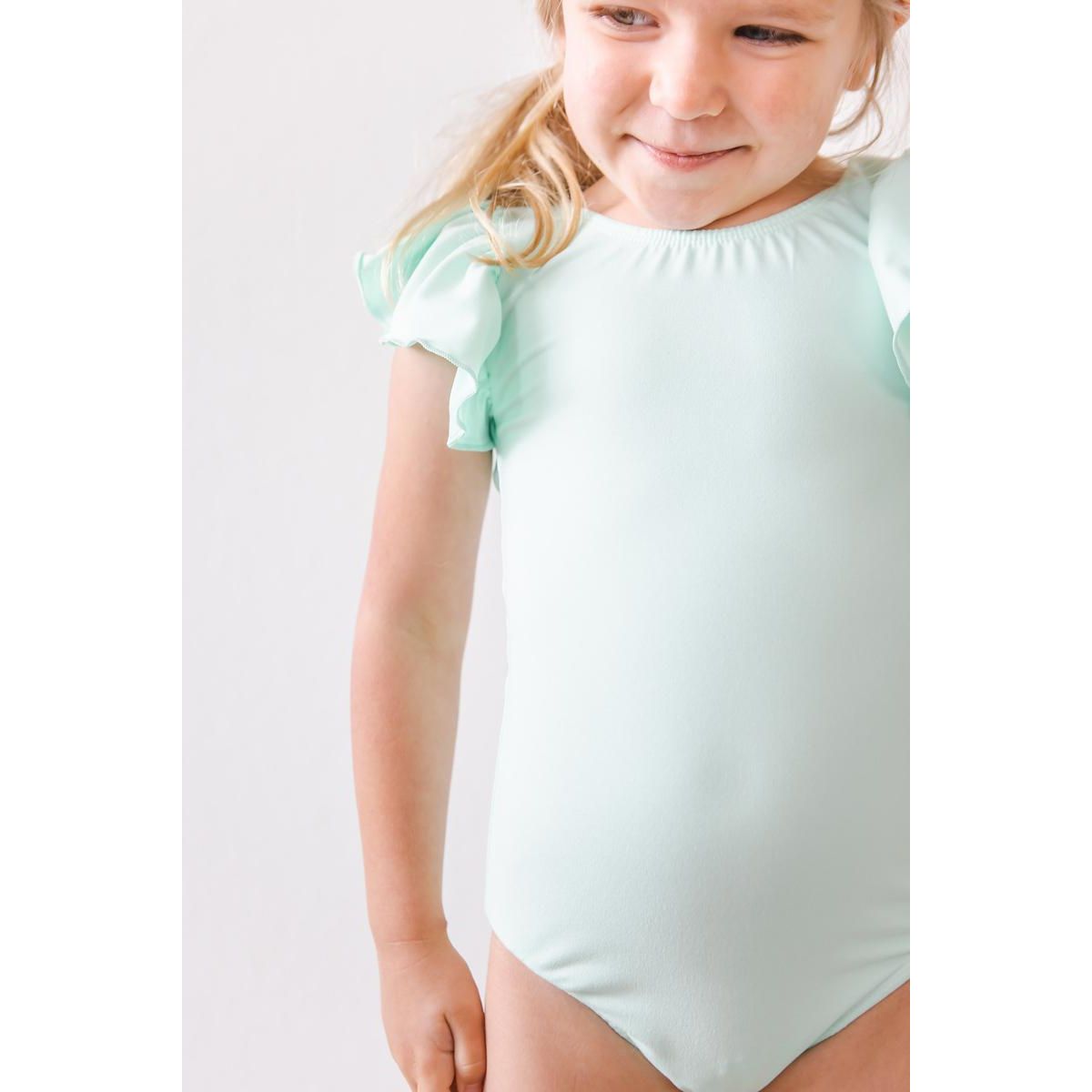 Pastel Green S/S Flutter Sleeve Leotard