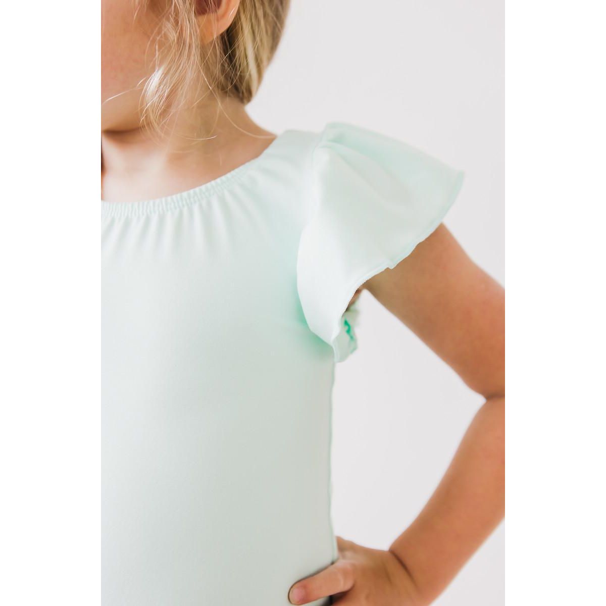 Pastel Green S/S Flutter Sleeve Leotard