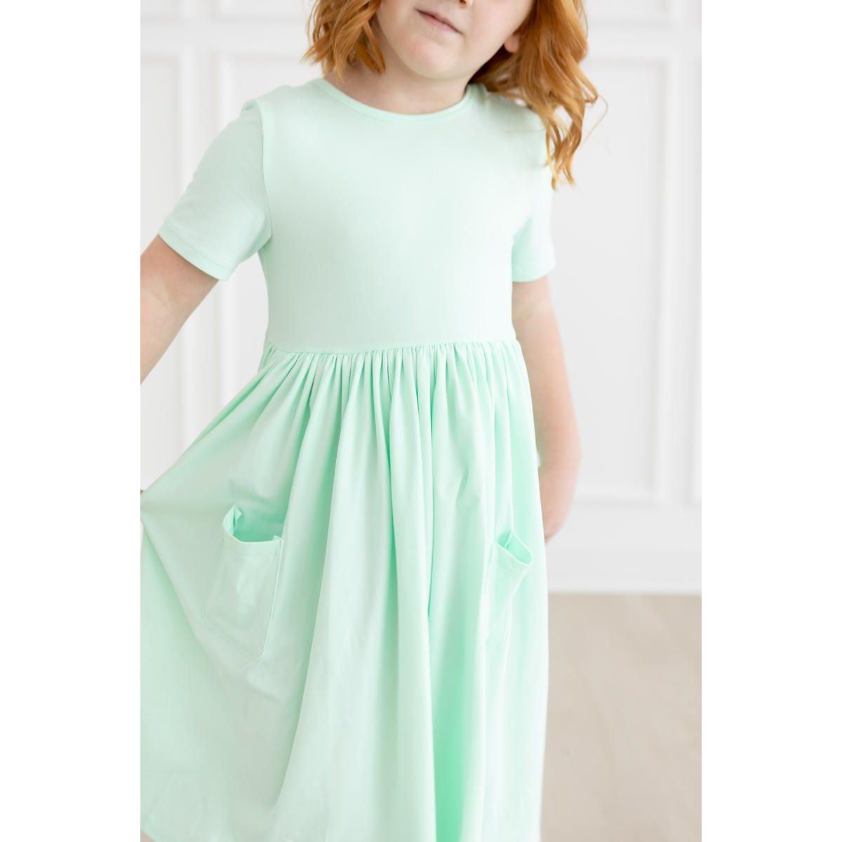 Pastel Green S/S Pocket Twirl Dress