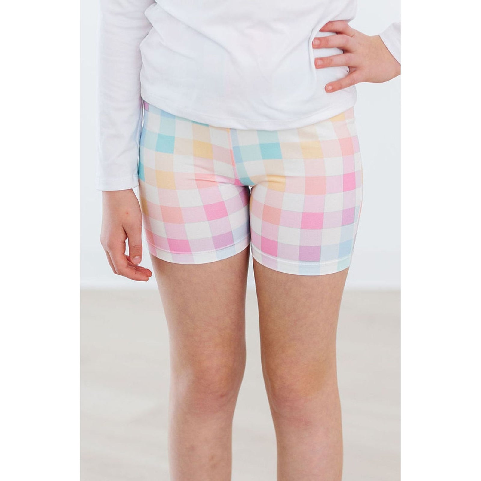 Pastel Plaid Twirl Shorts