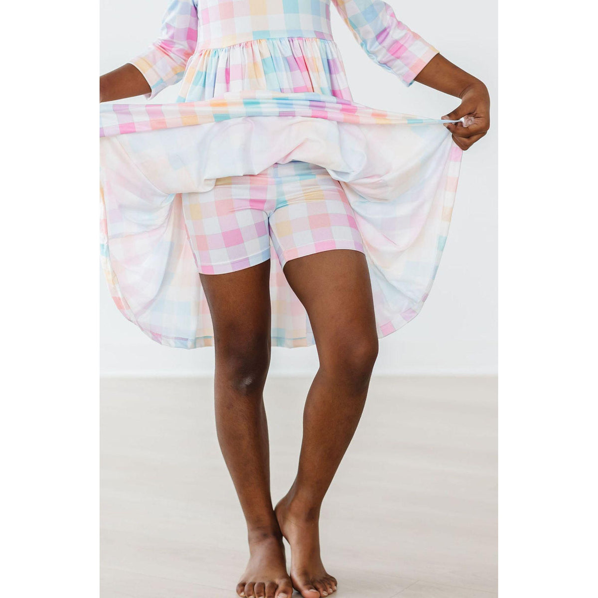 Pastel Plaid Twirl Shorts