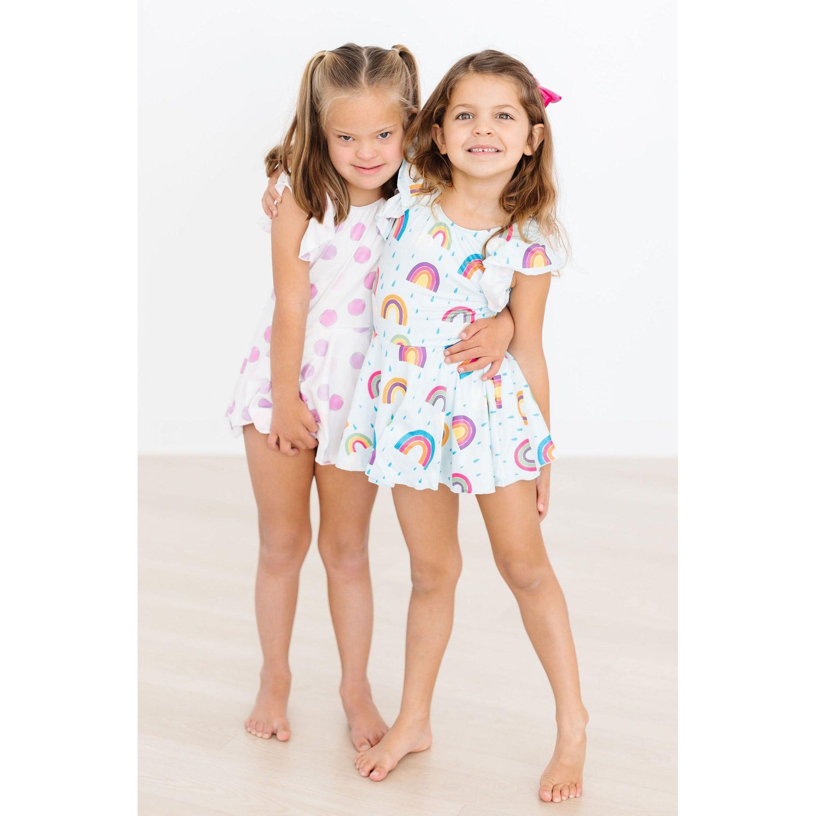 Pastel Polka Dot S/S Twirl Leotard