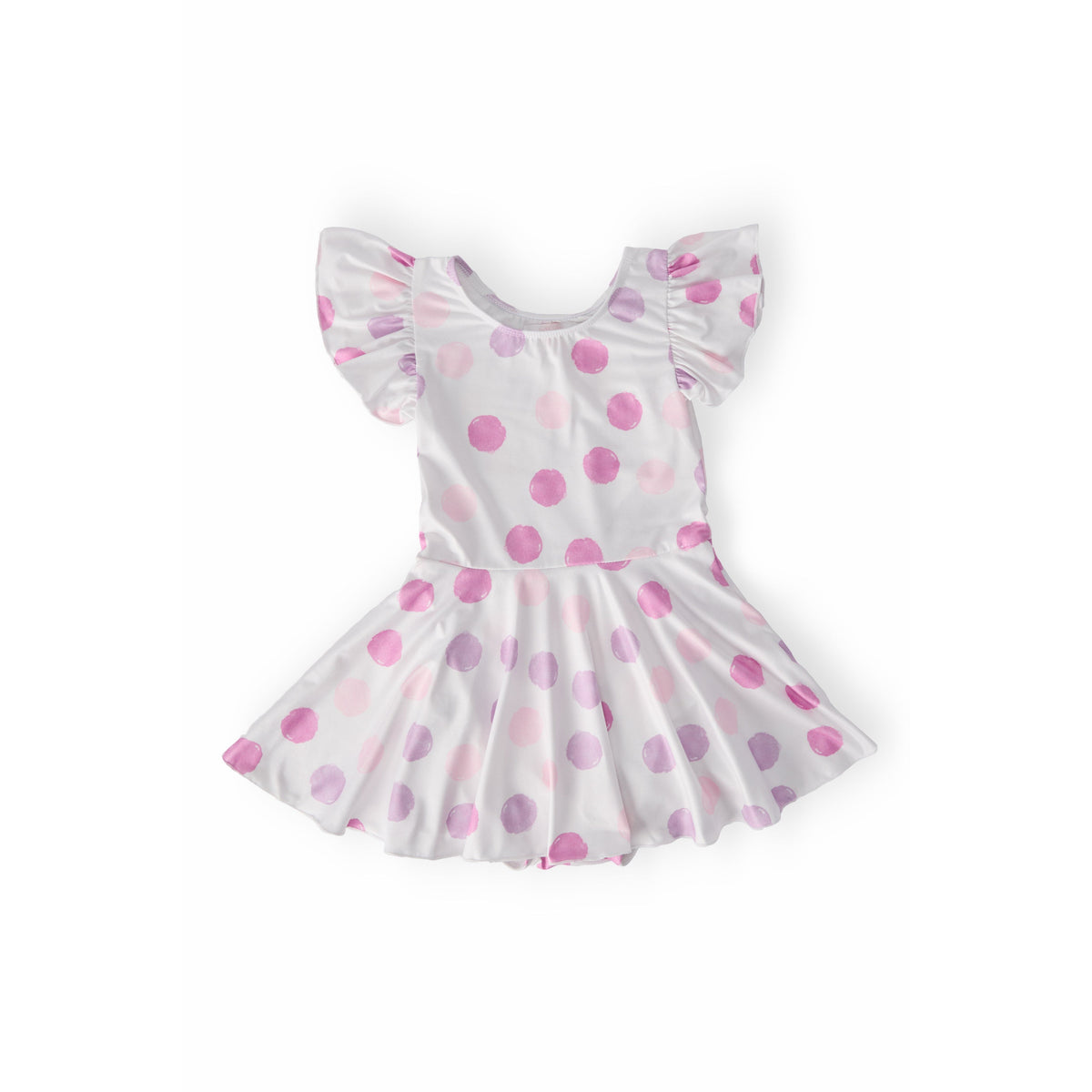 Pastel Polka Dot S/S Twirl Leotard
