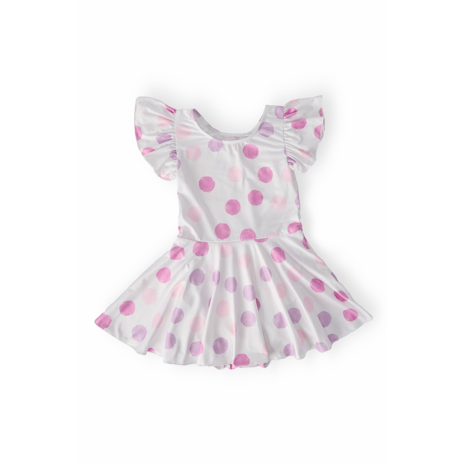 Pastel Polka Dot S/S Twirl Leotard