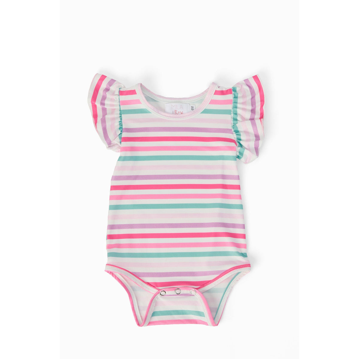 Pastel Stripes S/S Flutter Bodysuit