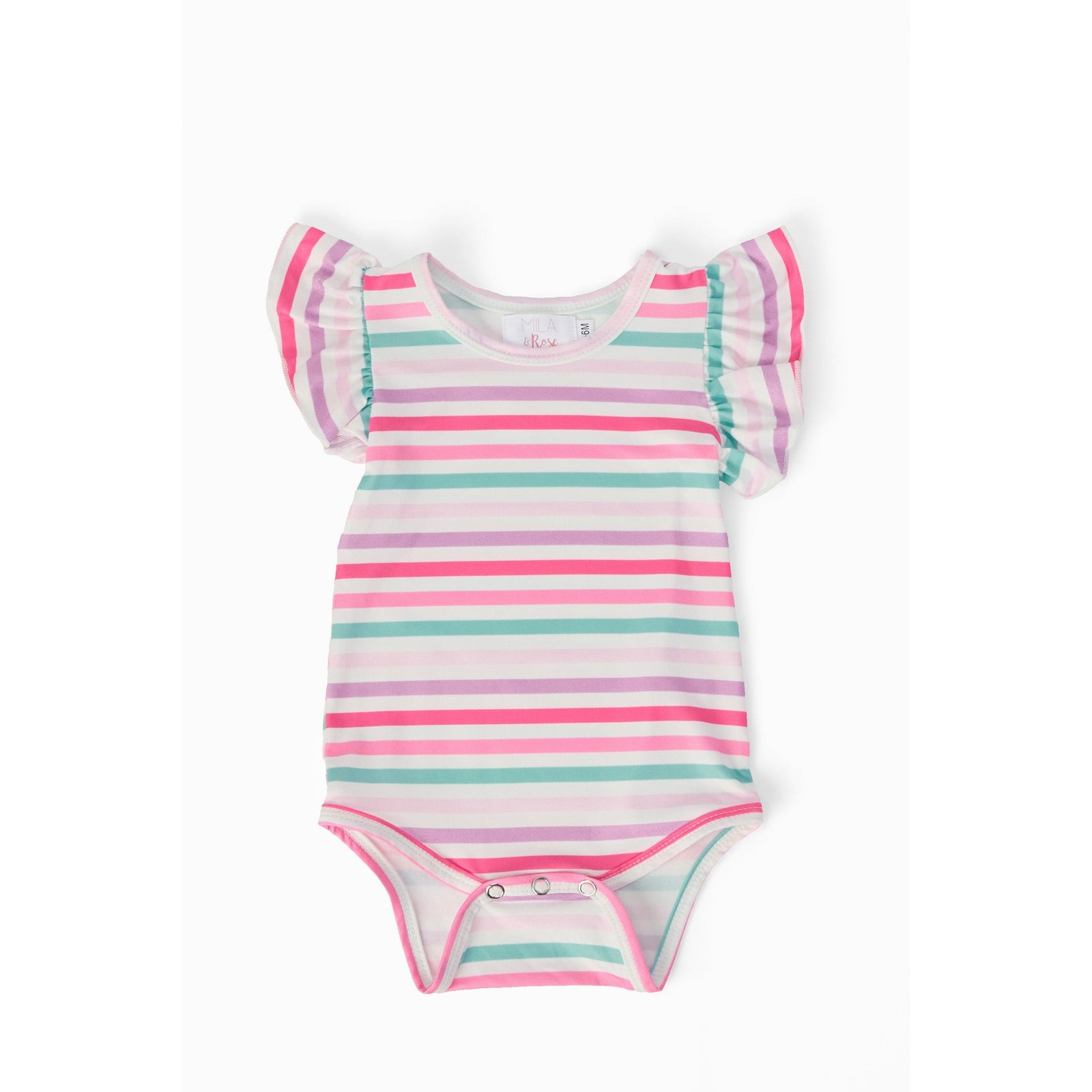 Pastel Stripes S/S Flutter Bodysuit