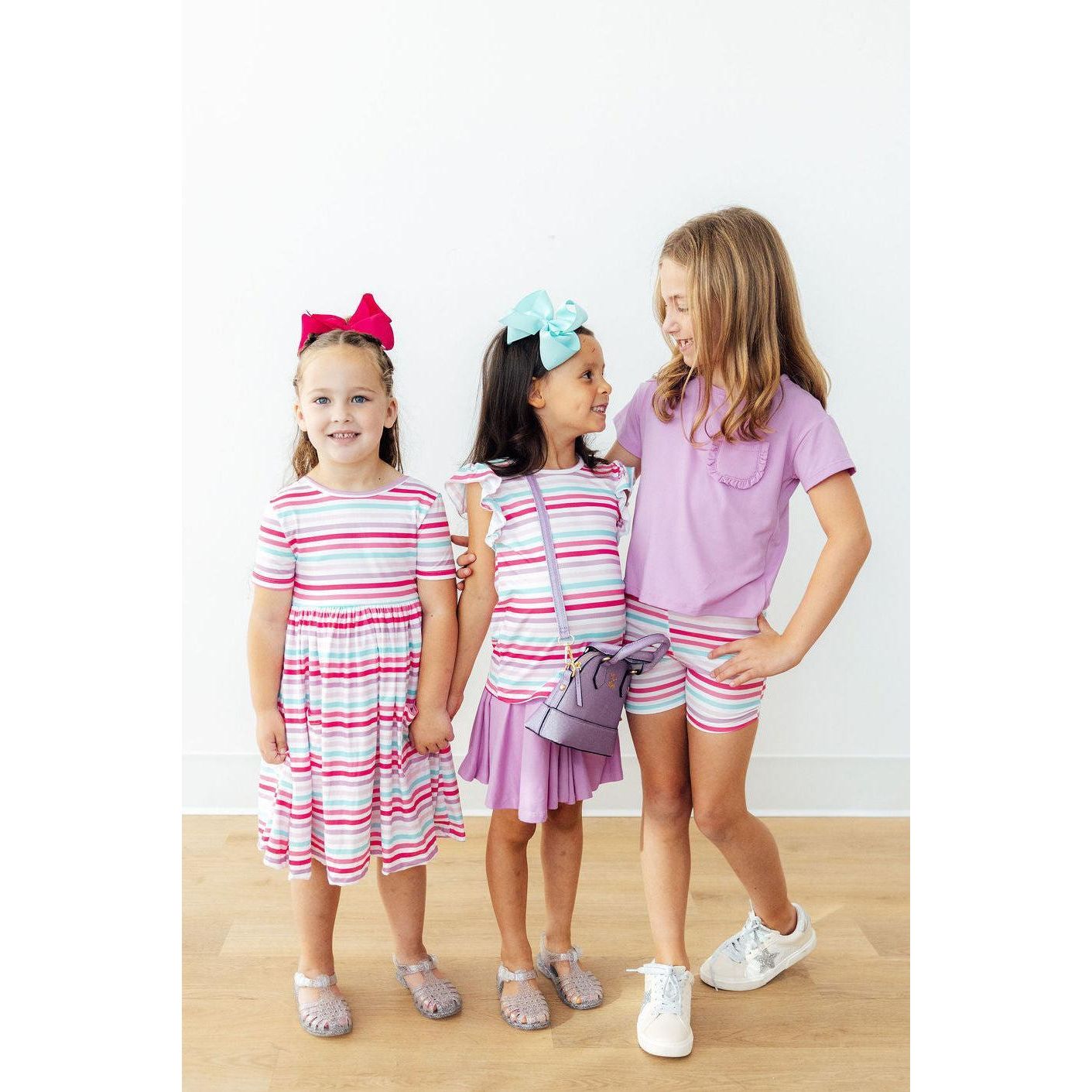 Pastel Stripes Twirl Shorts