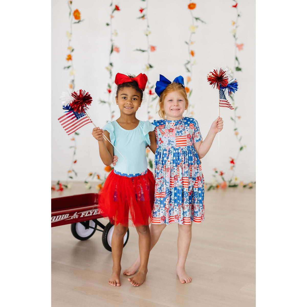 Patriotic Patchwork S/S Pocket Twirl Dress