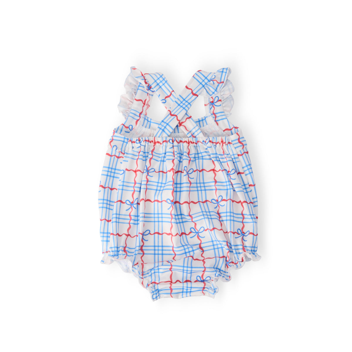 Patriotic Picnic Ruffle Cross Back Romper