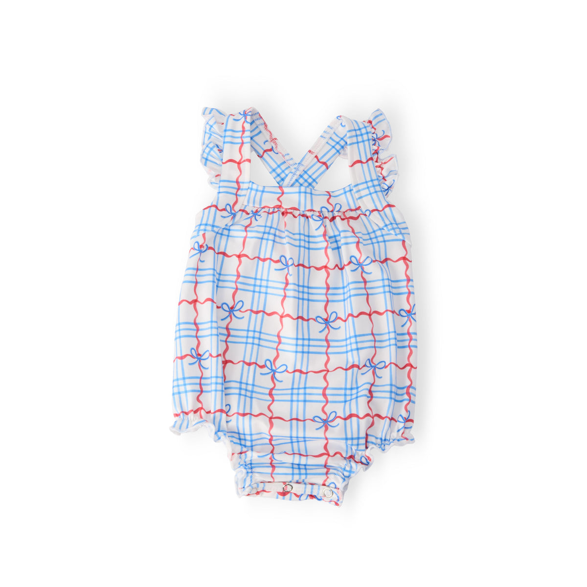Patriotic Picnic Ruffle Cross Back Romper