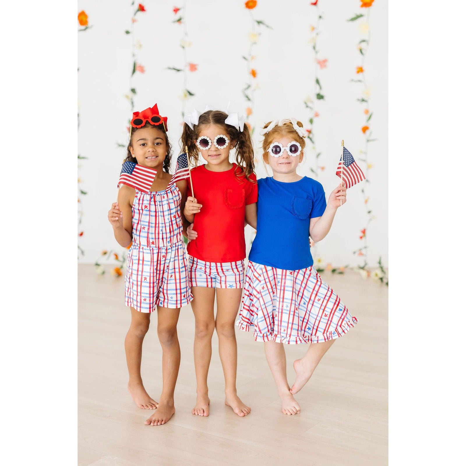 Patriotic Plaid Twirl Shorts