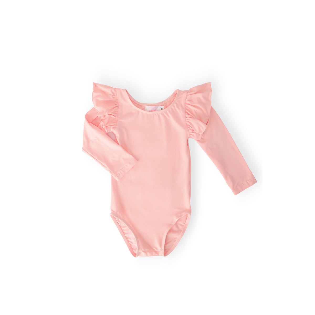 Peach L/S Flutter Sleeve Leotard