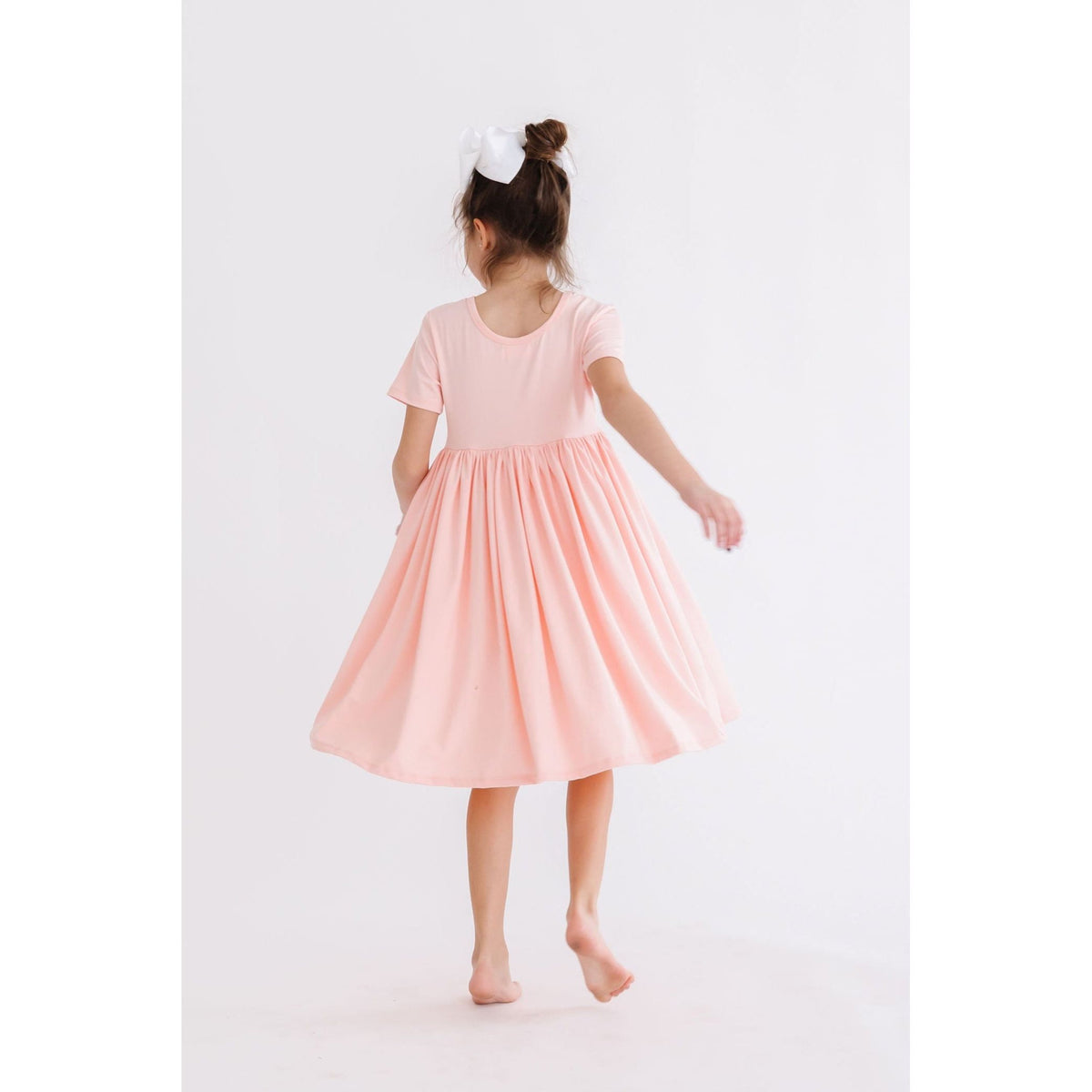 Peach S/S Pocket Twirl Dress