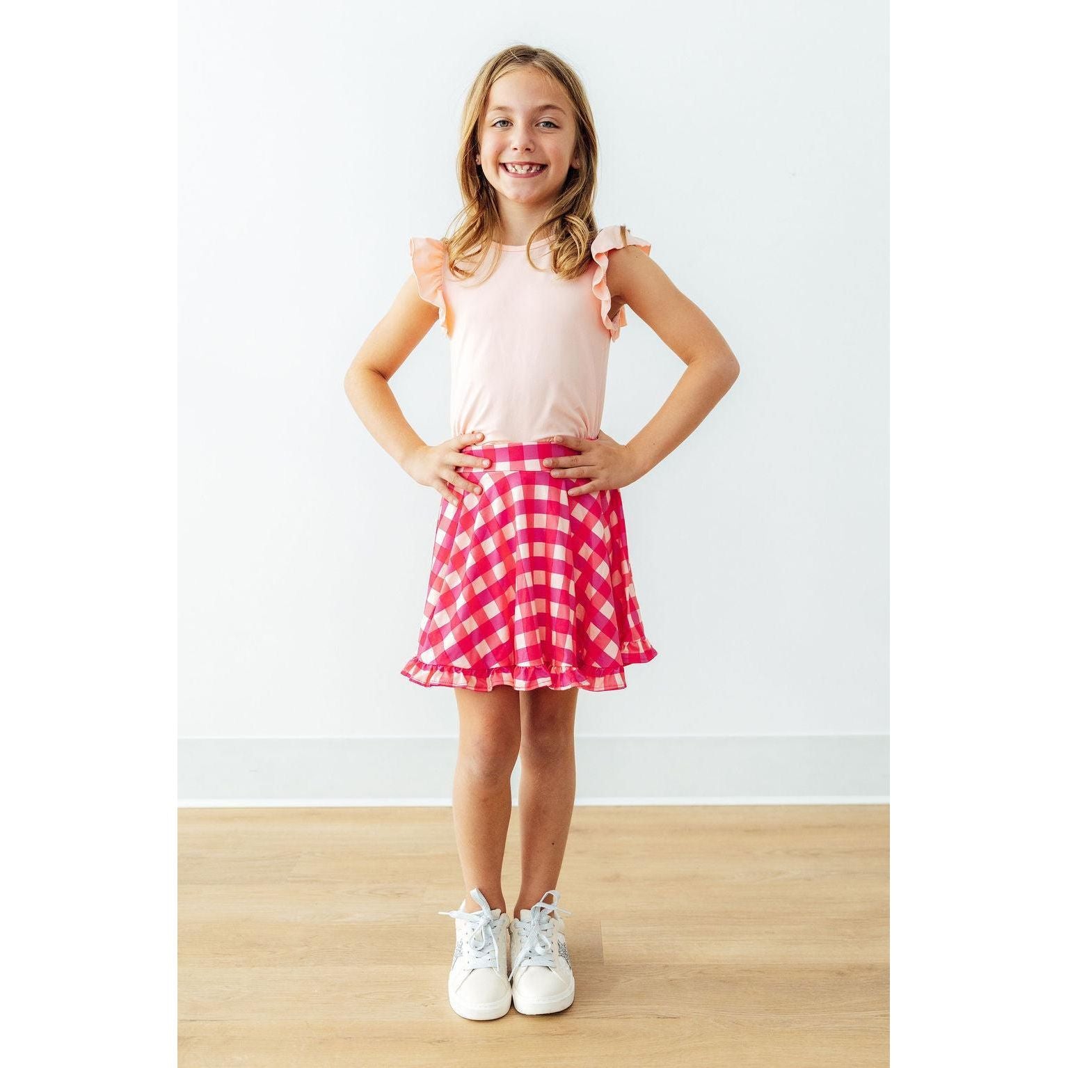 Peach S/S Ruffle Tee