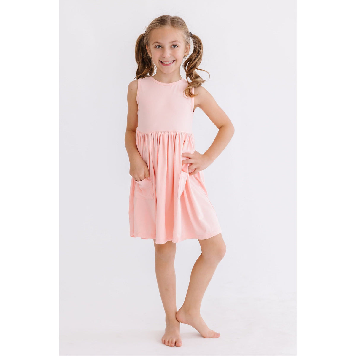 Peach Tank Pocket Twirl Dress