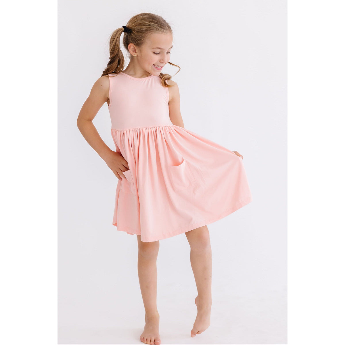 Peach Tank Pocket Twirl Dress